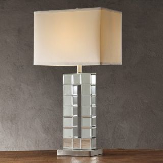 INSPIRE Q Bella Tiled Bevel Mirrored 1 light Accent Table Lamp