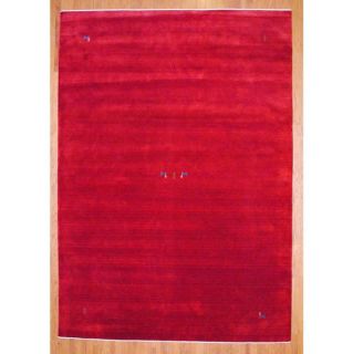 Herat Oriental Indo Hand knotted Red/ Blue Gabbeh Wool Rug (10 x 14)