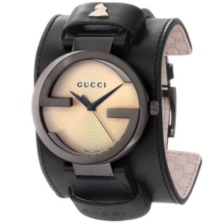 Gucci Mens YA133202 Grammy XL Interlocking Yellow Dial Black