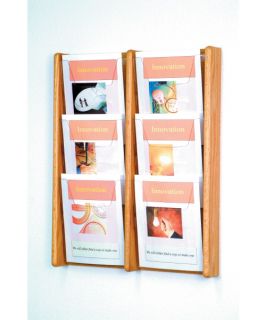 6 Pocket Solid Wood Wall Magazine Rack   Commercial Magazine Racks