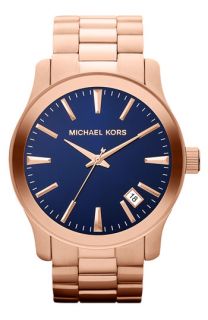 Michael Kors Large Runway Blue Dial Bracelet Watch, 45mm