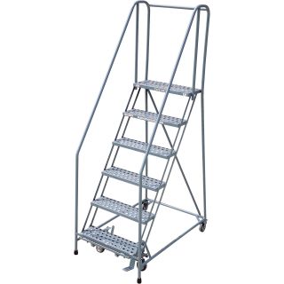 Cotterman Rolling Steel Ladder — 450-Lb. Capacity, 6-Step Ladder, 60in.H Platform, Model# D046009305  Rolling Ladders   Platforms