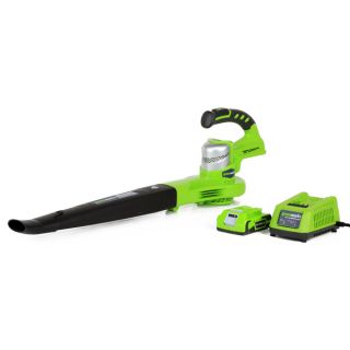 GreenWorks 24352 G 24 130MPH Cordless Sweeper, (1) 2Ah Battery and