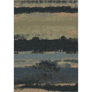 Euphoria Collection Cabell Gray Blue Olefin Area Rug (53 x 76