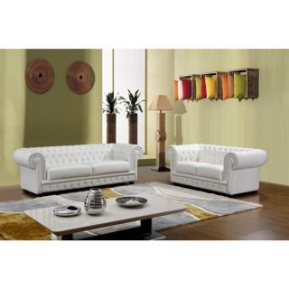 Will White Italian Leather Transitional Sofa   17138600  