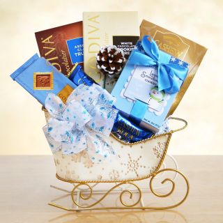 Snowflakes and Sweets Sleigh Gift Basket   Holiday Gift Baskets