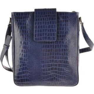 Womens Luis Steven White Crystal Laptop Bag S0630 Blue Leather