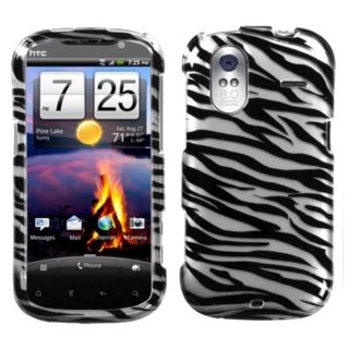 INSTEN Zebra Skin 2D Silver Phone Protector Phone Case Cover for HTC
