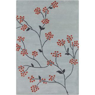 Chandra Rugs Allie Hand Tufted Wool Grey/Red Area Rug
