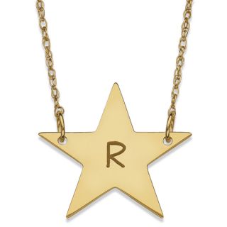 10k or 14k Yellow Goldplated Initial Star Necklace  