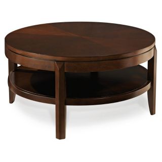 Hammary Tribecca Round Cocktail Table   Root Beer   Coffee Tables