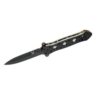 inch Black Stainless Steel Blade Spring Assisted Pocket Knife