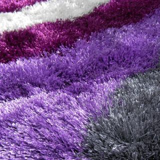 DonnieAnn Company Flash Shaggy Lilac Abstract Swirl Area Rug