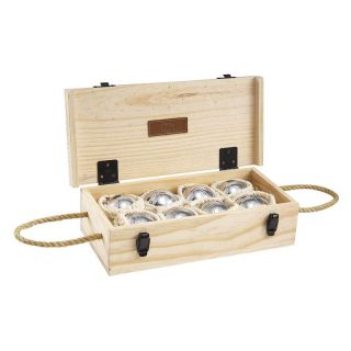Jaques Alloy 8 Boule Bocce Ball Set with Wooden Box   Petanque   Bocce Ball