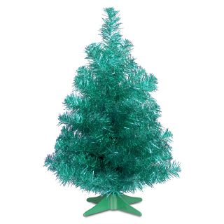 2 ft. Turquoise Tinsel Unlit Full Christmas Tree   Christmas Trees