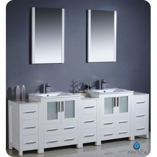 Fresca Bari Torino 84 Double Modern Bathroom Vanity Set with Mirror