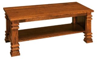 Chelsea Home Elizabethtown Rectangle Michaels Cherry Wood Coffee Table with Shelf