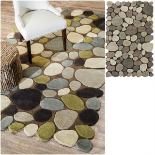 nuLOOM Hand carved Stones and Pebbles Wool Rug (36 x 56)