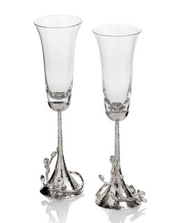 Vera Wang for Wedgewood Silver With Love Toasting Flutes, Set of 2