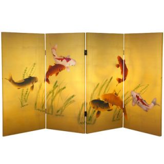 Oriental Furniture 36 Double Sided Seven Lucky Fish 4 Panel Room