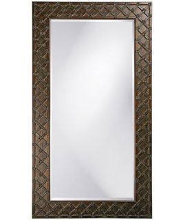 Howard Elliott Edgar Bronze Geometric Detail Leaning Floor Mirror   45W x 83H in.   Mirrors