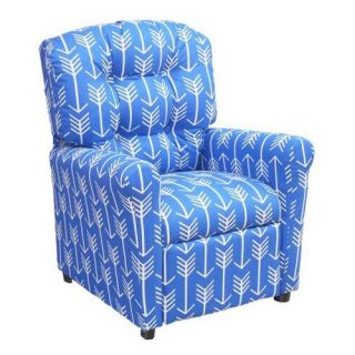 Brazil Furniture 4 Button Back Child Recliner   Arrow Cobalt   Kids Upholstered Chairs