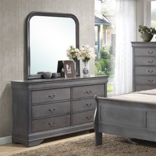 Wildon Home ® Louis Phillip 6 Drawer Dresser with Mirror