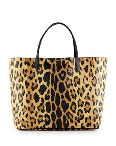 Givenchy Antigona Large Leather Shopping Tote Bag, Animal Print