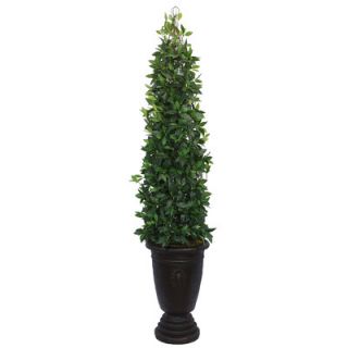 Laura Ashley Home Silk Bay Leaf Tower Vine Topiary in Stone Like Pot