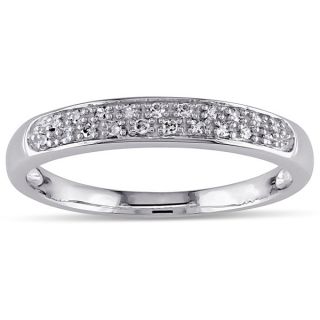 Haylee Jewels 10k White Gold 1/10ct TDW Diamond Textured Band (G H, I2