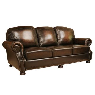 ABBYSON LIVING Sienna Hand Rubbed Top Grain Leather Sofa   16919504