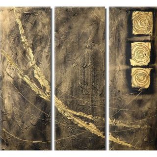 Paths 3 Piece Original Painting on Wrapped Canvas Set by Acura Rugs