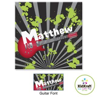 KidKraft Personalized 15 x 15 in. Canvas   Guitar   W00352 1   Kids Canvas Wall Art