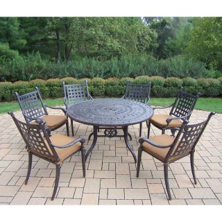Oakland Living Belmont 7 Piece Round Patio Dining Set   Patio Dining Sets