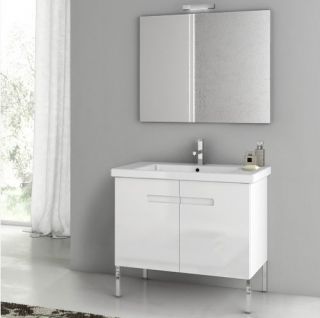 ACF by Nameeks ACF NY02 GW New York 32 in. Single Bathroom Vanity Set   Glossy White   Single Sink Vanities