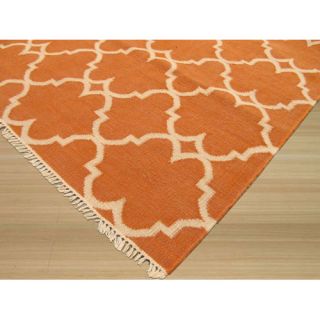 Hand Knotted Orange Outdoor Area Rug by Eastern Rugs