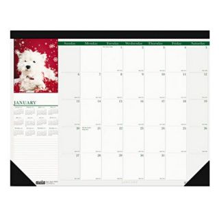 House of Doolittle Puppies Photographic Monthly Desk Pad Calendar   18.5 x 13 in.   2012   Office Desk Accessories
