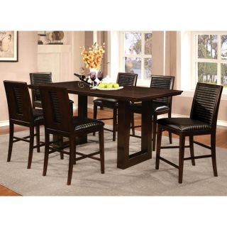 Sapire Channel Quilted Upholstered 7 pc Counter Height Dining Set