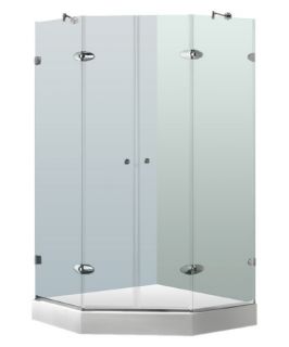 Vigo VG6063CHCL42W 42.125W x 78.71H in. Clear Glass Shower Enclosure with Base   Bathtub & Shower Doors