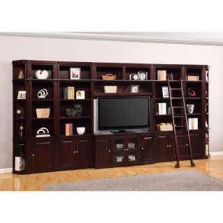 Parker House Boston Extended Library Wall Entertainment Center Bookcase   Merlot   Bookcases