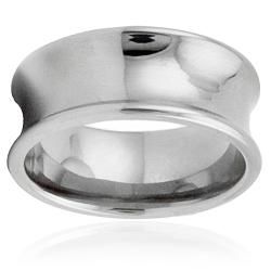 Black Stainless Steel Wide Mens Ring