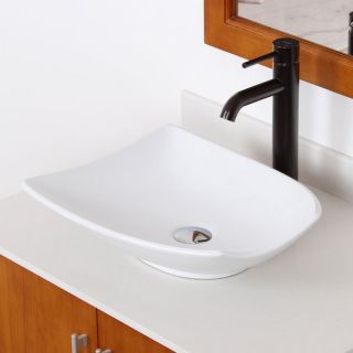 Elite High Temperature Ceramic Trapeziform Bathroom Sink/ Faucet Combo