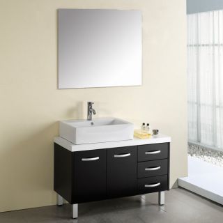 Virtu USA Tilda 40 in. Black Single Bathroom Vanity Set UM 3069   Single Sink Vanities