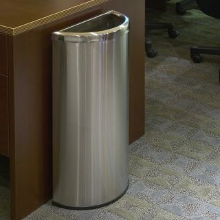 Commercial Zone Precision Series Stainless Steel Half Moon Commercial Trash Can   Commercial Trash Cans