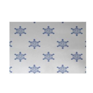 Flurries Decorative Holiday Print White Indoor/Outdoor Area Rug by e