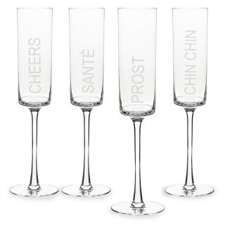 Cheers Contemporary Champagne Flutes (Set of 4)   Shopping