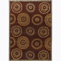 Hand Tufted Mandara Brown Transitional New Zealand Wool Rug (79 x 10