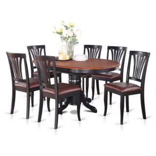 piece Oval Dining Table with Leaf and 6 Dining Chairs