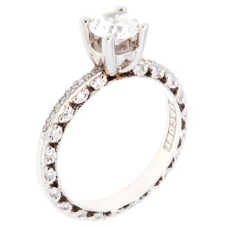 Tacori Platinum 1/4ct TDW Cubic Zirconia and Diamond Engagement Ring