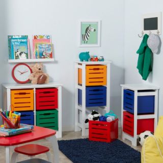 RiverRidge Cool Colors Collections Kids Bin Storage Cabinet   Toy Storage